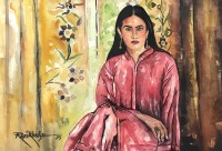 Rafi Kawish, 19 X 14, Watercolor, Beauty of Facial Features, AC-RKA-002 Rafi Kawish, 19 X 14, Watercolor, Beauty of Facial Features, AC-RKA-002